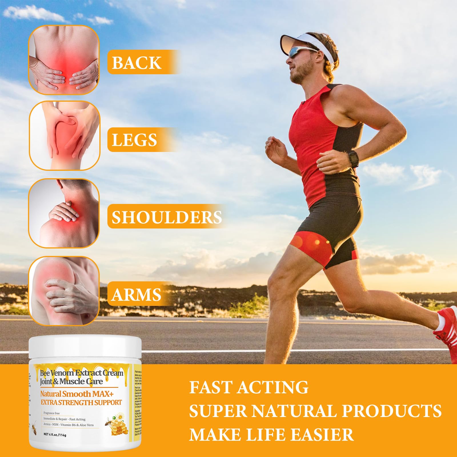 HIKCOSLLY New Zealand Bee Venom Cream, High Strength Recovery Muscle Joint Cream, Natural Organic, Soothe Back, Neck, Hands, Feet, Shoulder, Leg, Knee, Ankle Pain HIKCOSLLYAu supplements