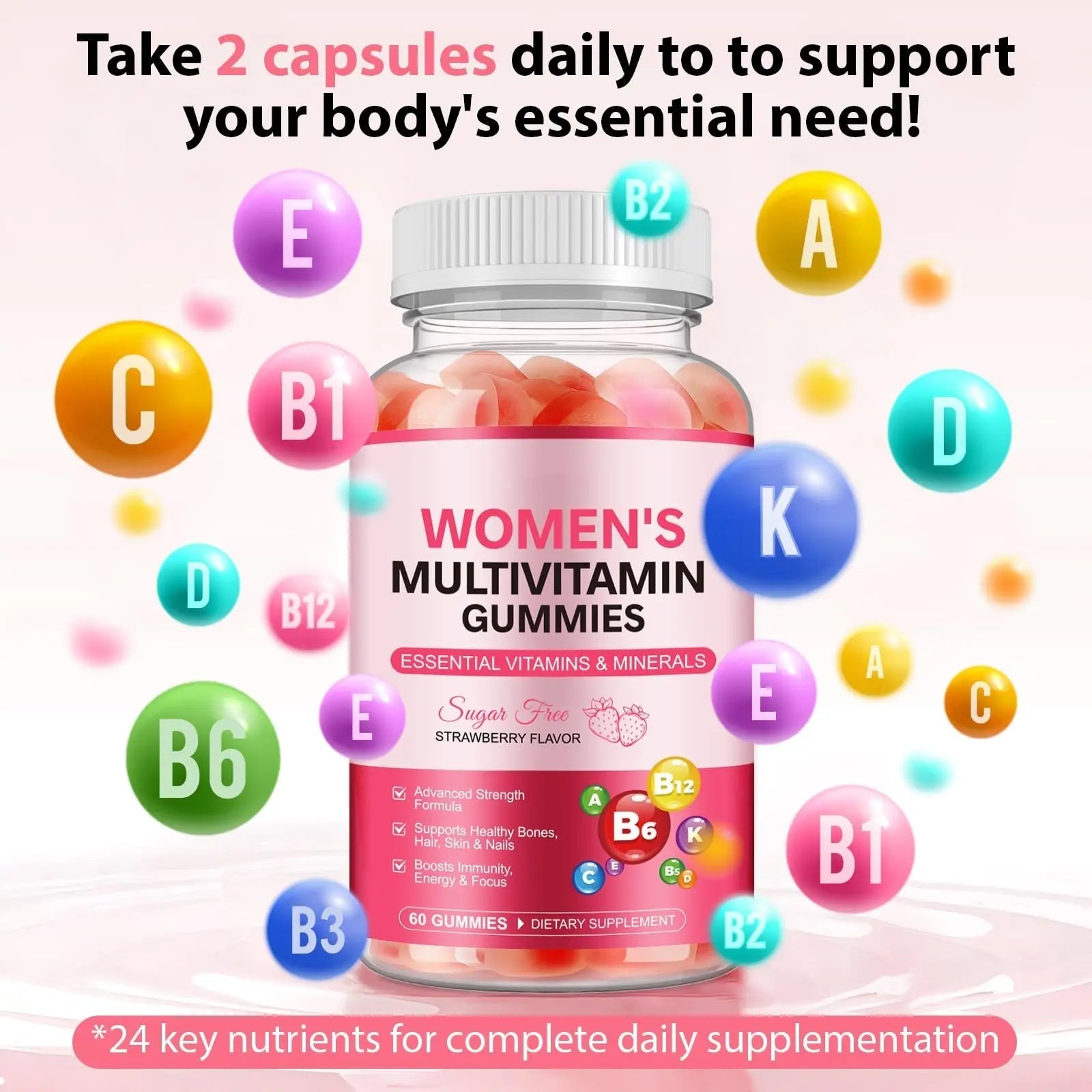 Women's Multivitamin Gummy, Vitamins A, C, D, E, K, B6, and B12 Womens Daily Multivitamin Gummy for Hair,Skin & Nails, Immune Energy FrovetaniAu supplements