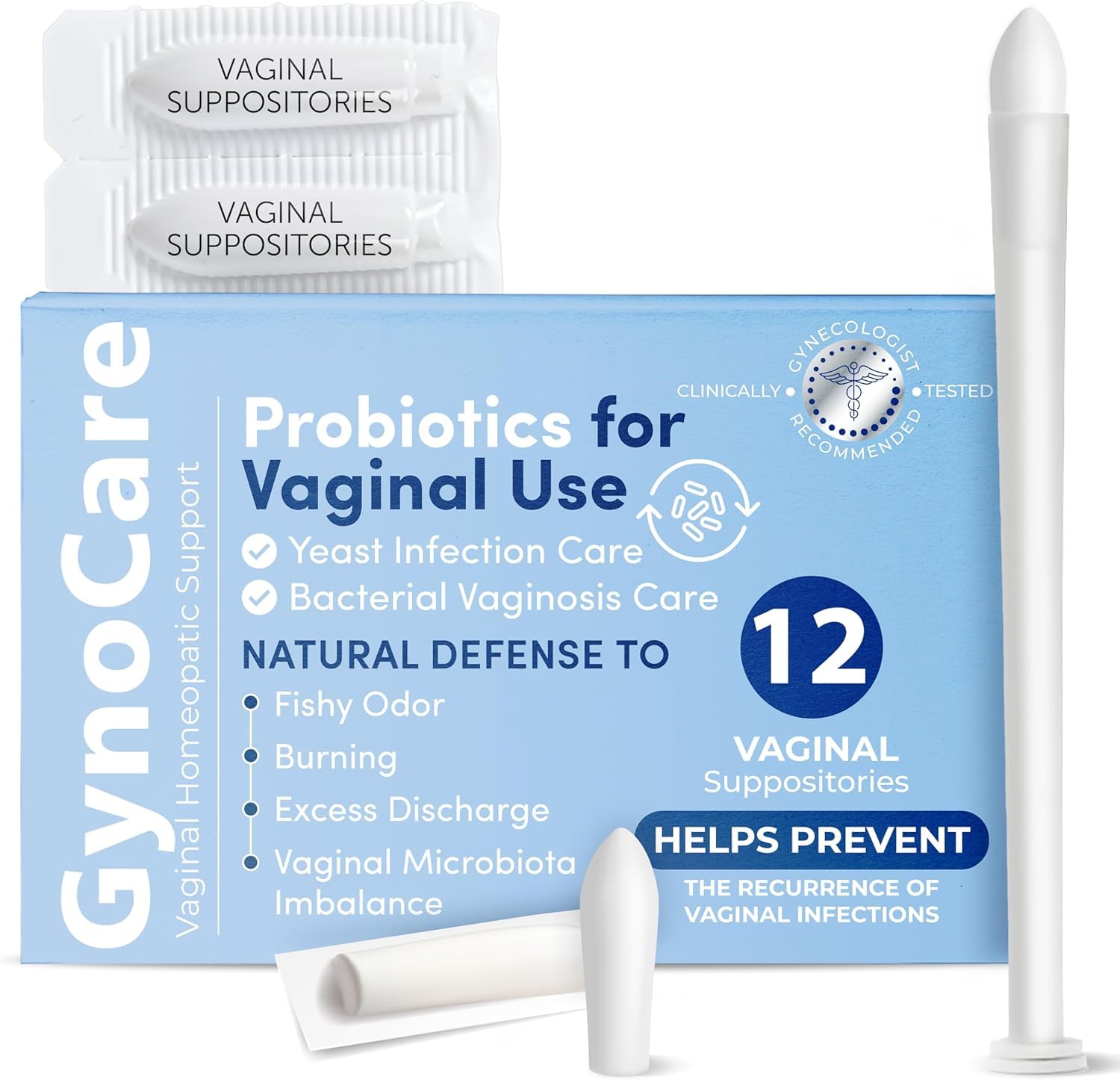 Vaginal Probiotics for Women | Boric Acid For Women | pH Balance for Women | Yeast Infection Care | Natural Defense Against Fishy Odor, Burning and Excess Discharge | 12 Vaginal Suppositories Terramed Just Think ComfortUS supplements