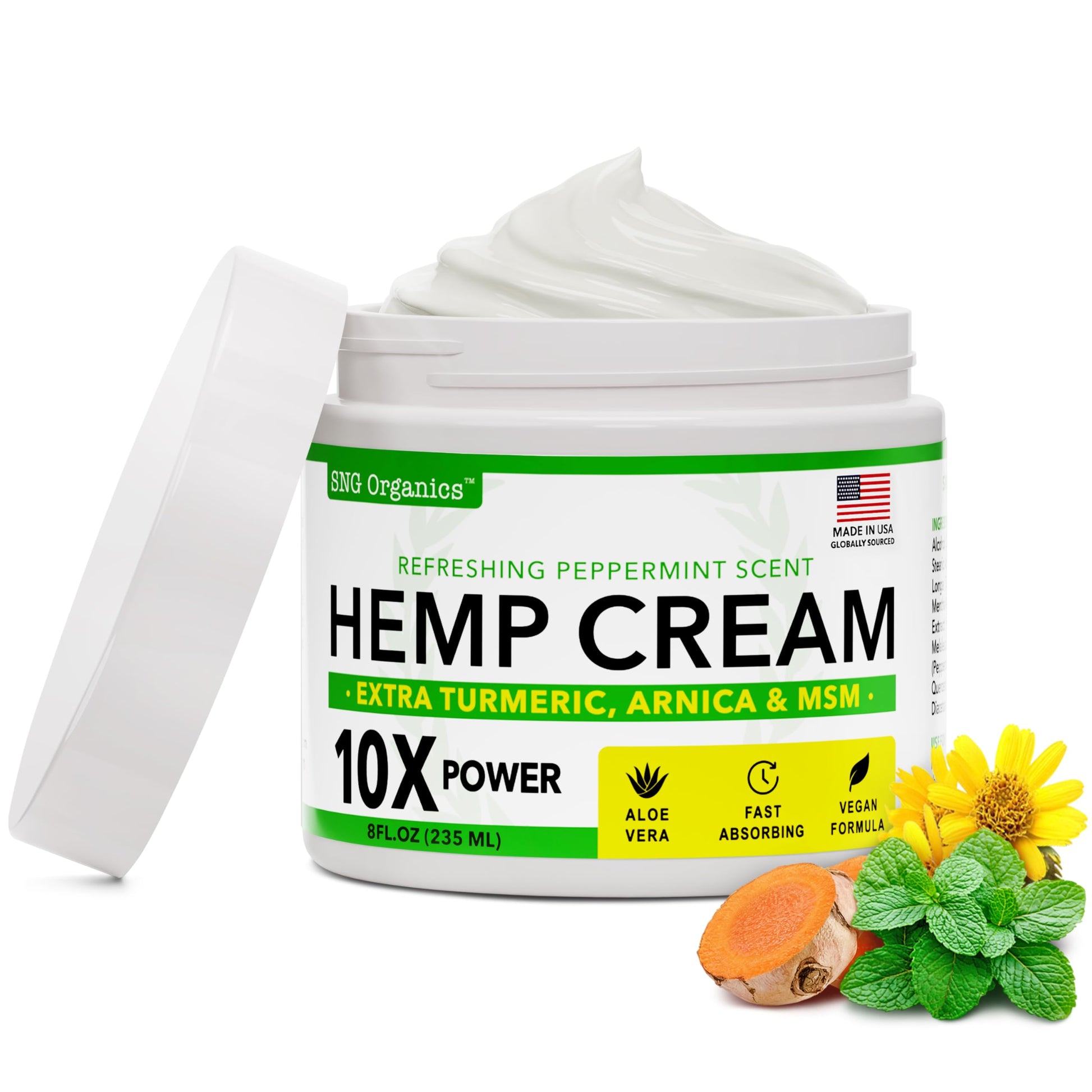 Super Natural Goods Hemp Cream with Hemp Oil, Turmeric, Arnica & Menthol – Botanical Cream with a Cooling Sensation for Localized Application (8oz) Super Natural GoodsAu supplements