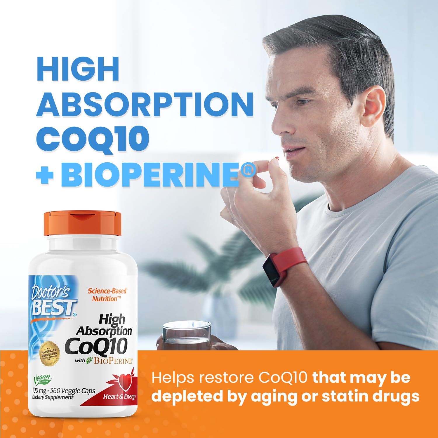 Doctor's Best High Absorption CoQ10 with BioPerine, Gluten Free, Naturally Fermented Doctor's BESTUS supplements