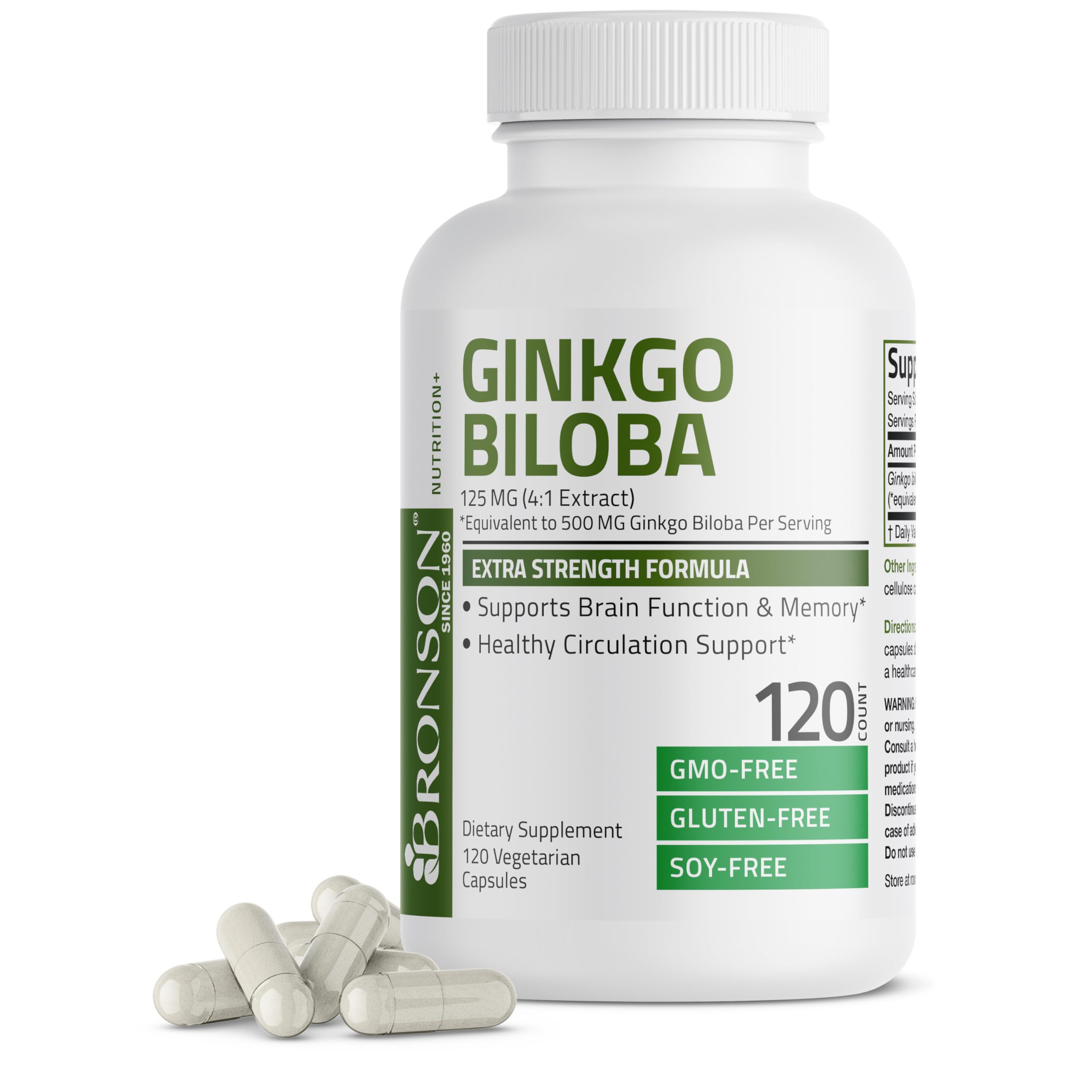 Bronson Ginkgo Biloba Extra Strength 125mg (4:1 Extract) Equivalent to 500mg BronsonAu supplements