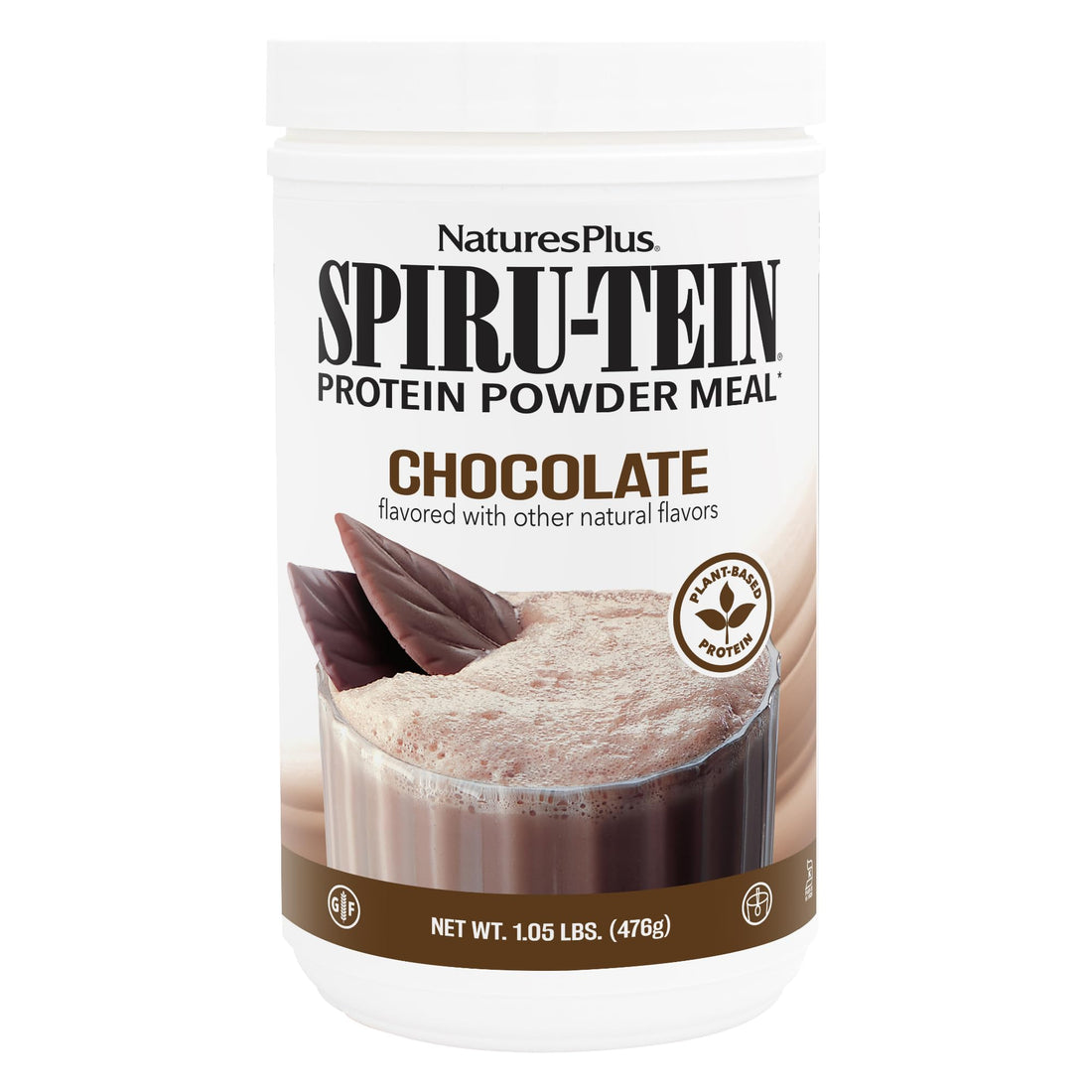 NaturesPlus SPIRU-TEIN, Chocolate - 1.05 lb - Plant-Based Protein Shake - Non-GMO, Vegetarian, Gluten Free - 17 Total Servings NaturesPlusAu supplements