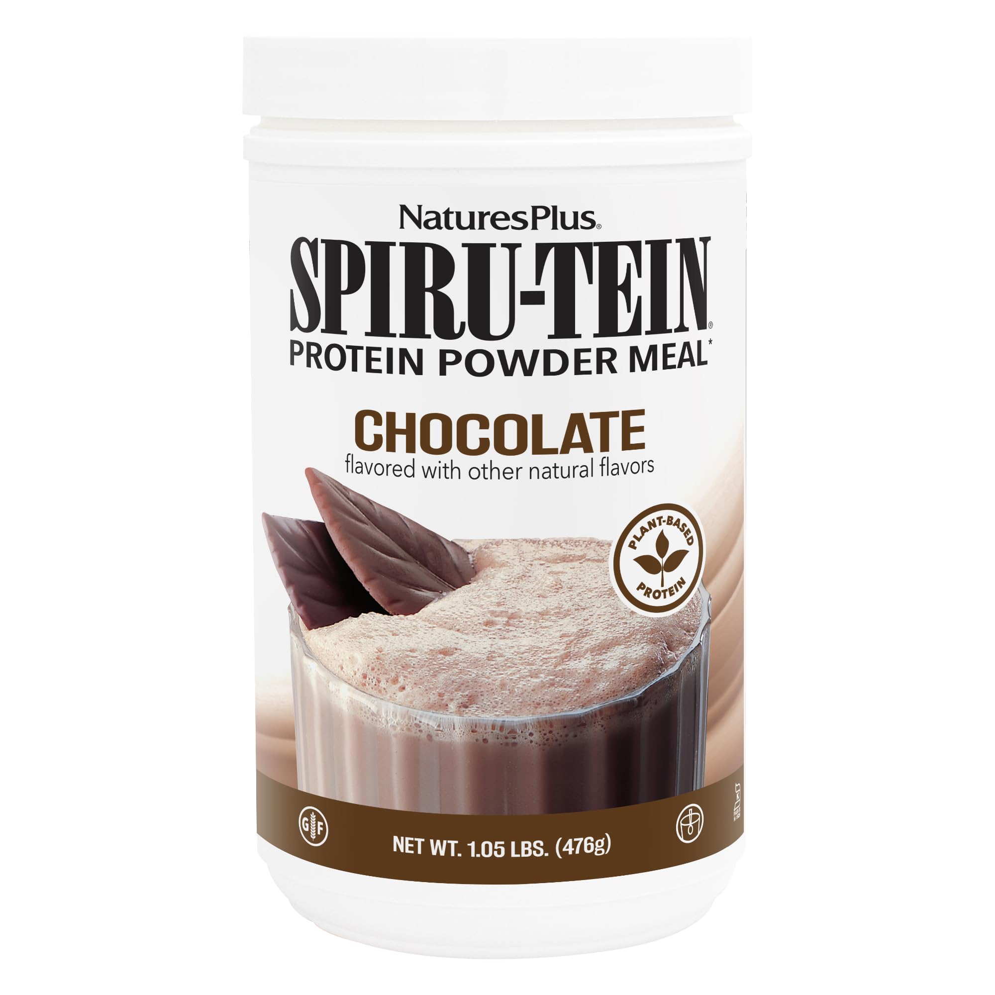 NaturesPlus SPIRU-TEIN, Chocolate - 1.05 lb - Plant-Based Protein Shake - Non-GMO, Vegetarian, Gluten Free - 17 Total Servings NaturesPlusAu supplements