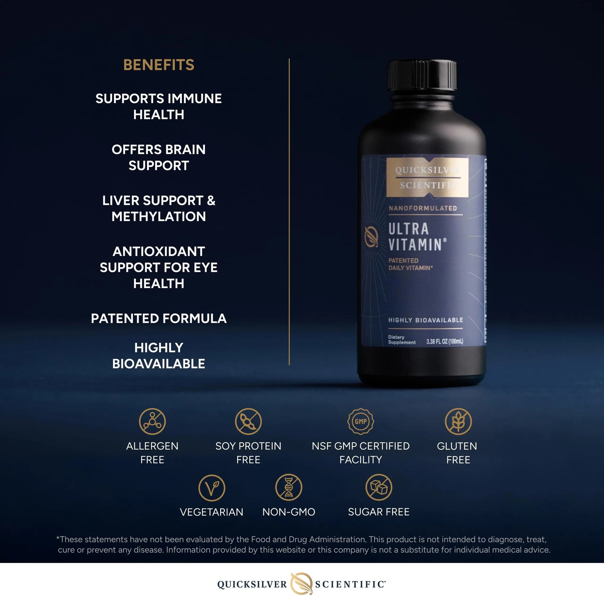 Quicksilver Scientific Liposomal Ultra Vitamin - Liquid Multivitamin & Antioxidant Supplement for Energy, Liver Health & Brain Support Quicksilver ScientificAu supplements
