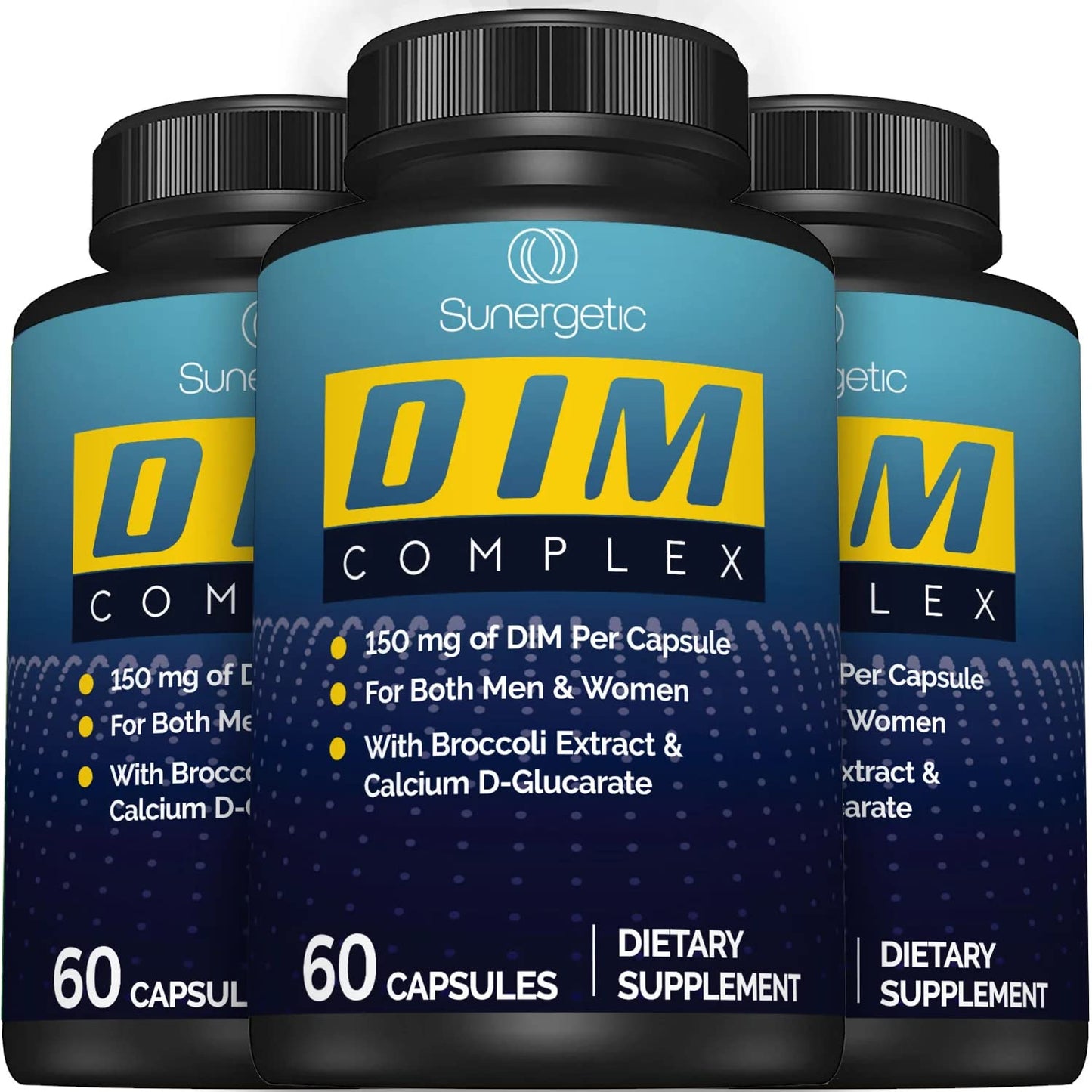 Premium DIM Supplement–Includes 150mg DIM (diindolylmethane), Broccoli, Calcium D SunergeticUS supplements