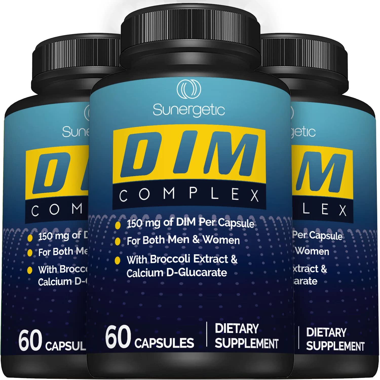 Premium DIM Supplement–Includes 150mg DIM (diindolylmethane), Broccoli, Calcium D SunergeticAu supplements