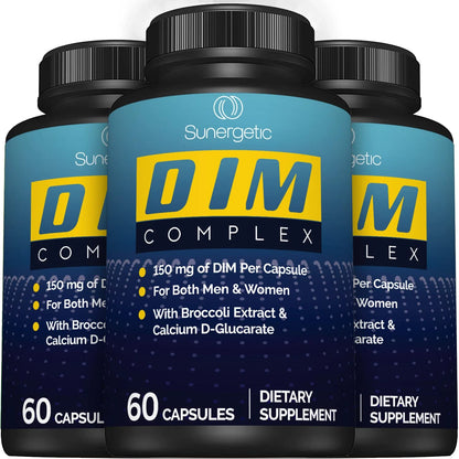 Premium DIM Supplement–Includes 150mg DIM (diindolylmethane), Broccoli, Calcium D SunergeticUS supplements