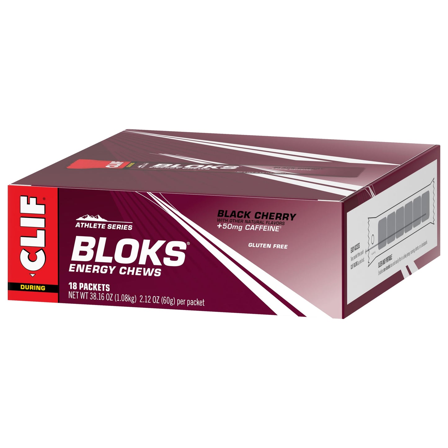 CLIF BLOKS - Black Cherry Flavor with Caffeine - Energy Chews - Non-GMO Clif BarUS supplements