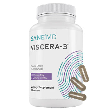 SANE MD - Viscera 3 Postbiotics with Tributyrin - Sodium Butyrate Supplement for Gas and Bloating Relief - Gut Health - IBS & Leaky Gut Butyric Acid Supplement - NSF Certified - 30 Capsules SANEAu supplements
