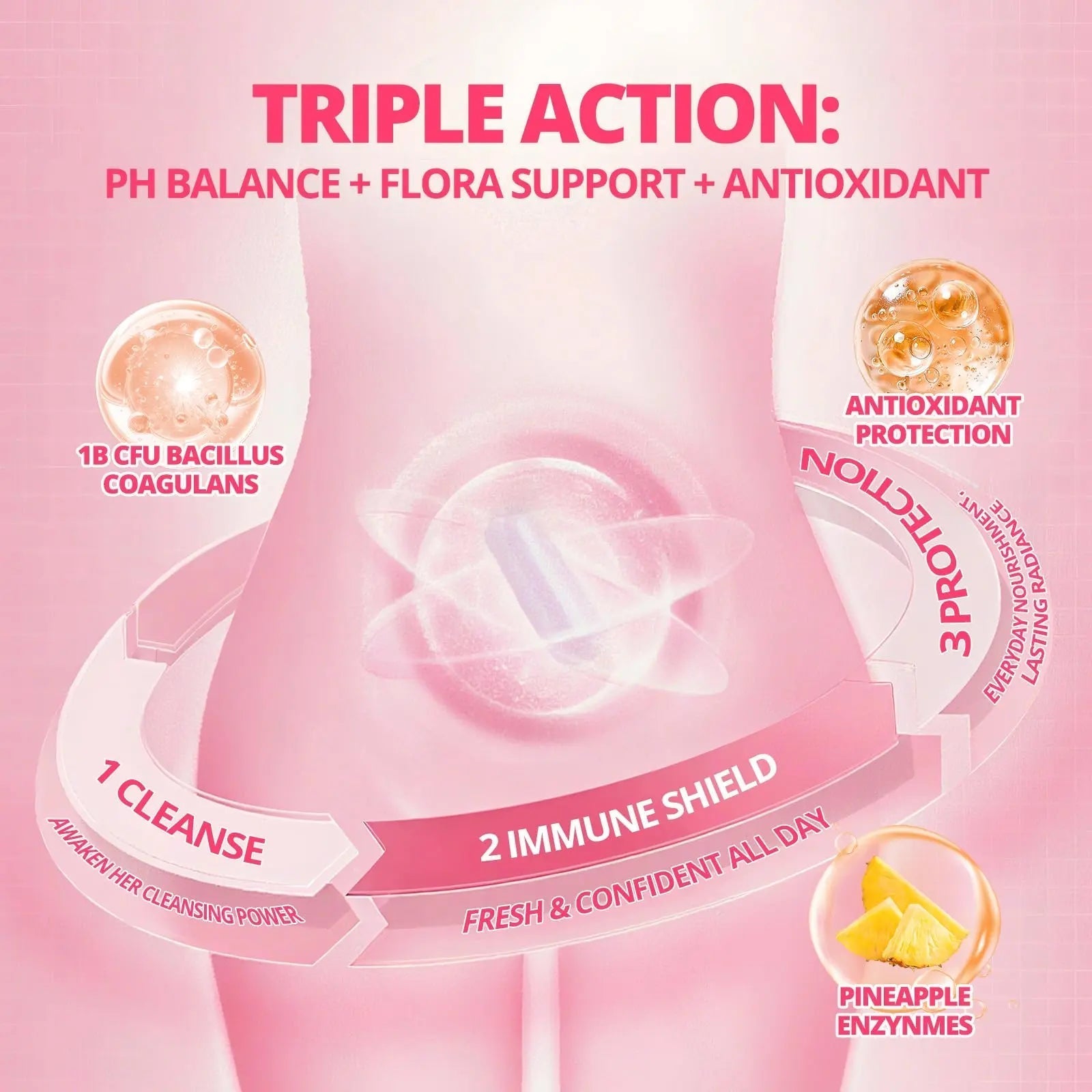 Women's Probiotic Gummies Nutrition Premium Feminine Balance Gummies - Supports pH Balance, Digestion & Immune Health - Hawaiian Pineapple Flavor sups natureAu supplements