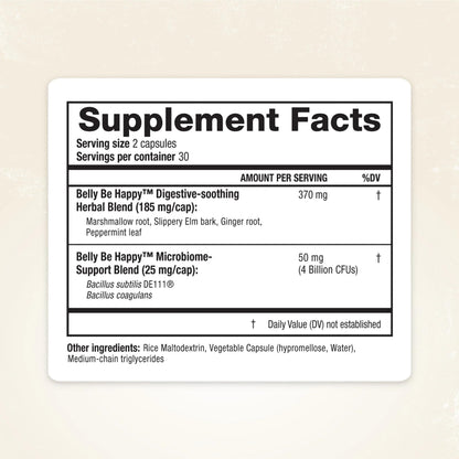 RidgeCrest Herbals Belly Be Happy - 60 Capsules - Digestive Comfort Support - Non-GMO RidgeCrest HerbalsUS supplements