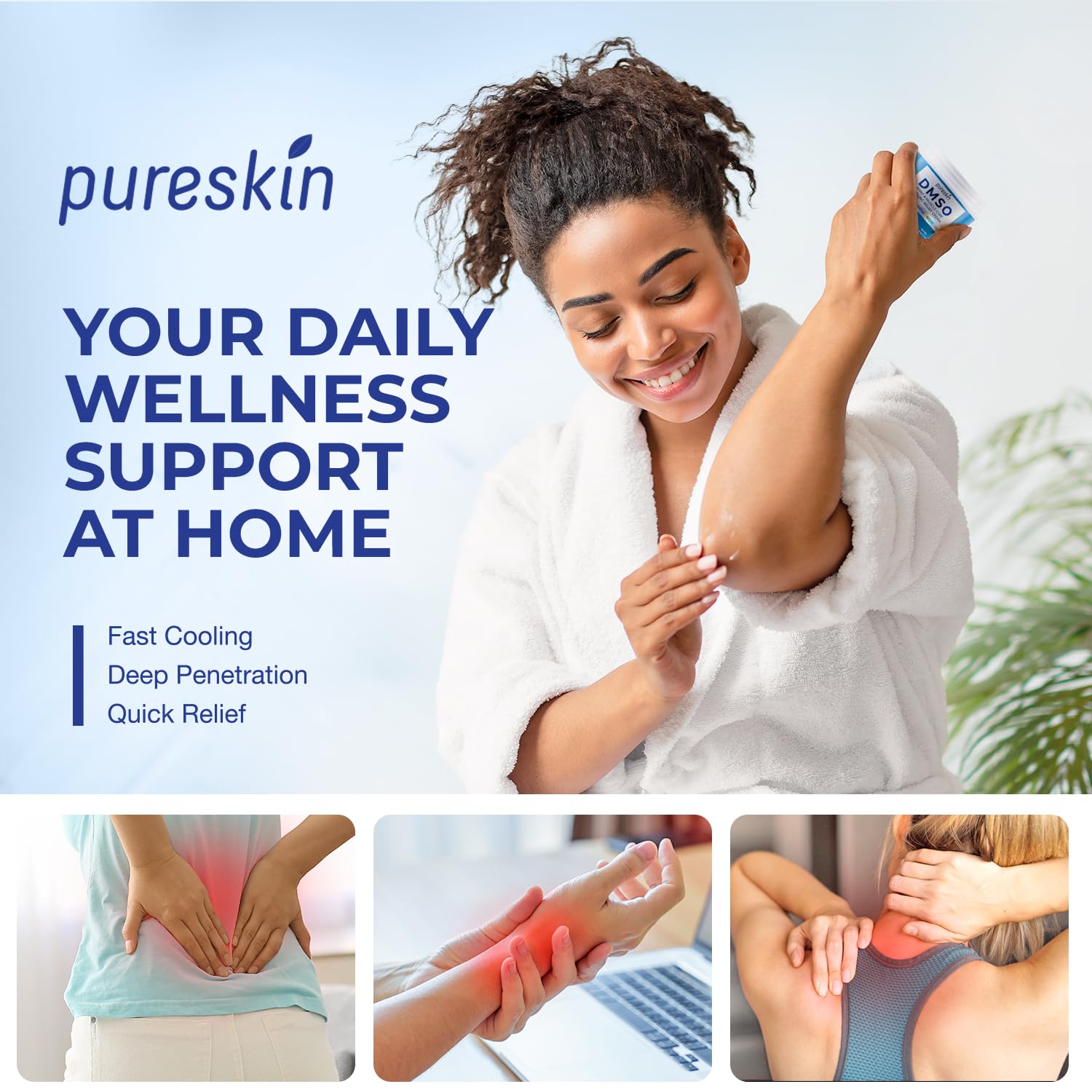 PURESKIN DMSO Relief Cream – Pharmaceutical Grade Fast-Absorbing Cooling Formula for Active Lifestyles – Lightweight Cream with Arnica, MSM, Magnesium, Menthol & Aloe, 4 oz PURESKINAu supplements