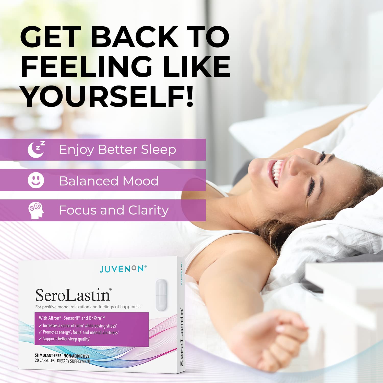 Juvenon Menopause Supplements for Women Mood Support, Hot Flashes Relief, Peri JuvenonUS supplements