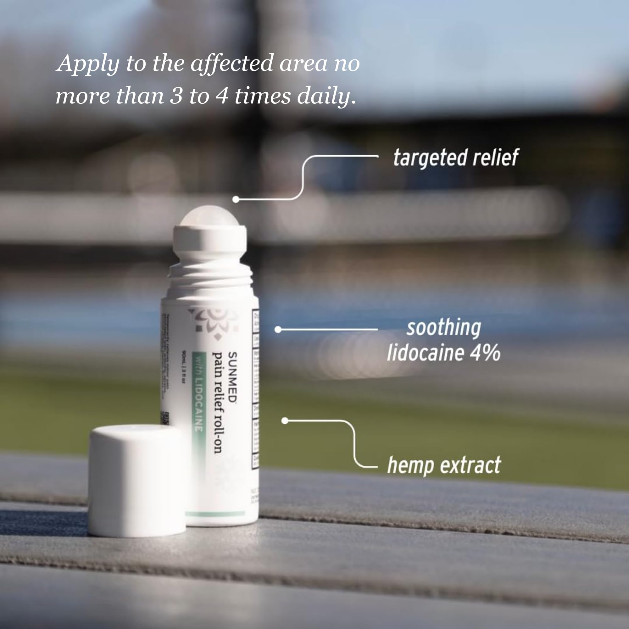 SUNMED Lidocaine 4% Roll-On Pain Relief – Targeted Topical Hemp Oil Extract for Muscle, Joint & Discomfort Relief – Portable Recovery Solution for Athletes – Quick Numbing Action, 3oz SUNMEDAu supplements