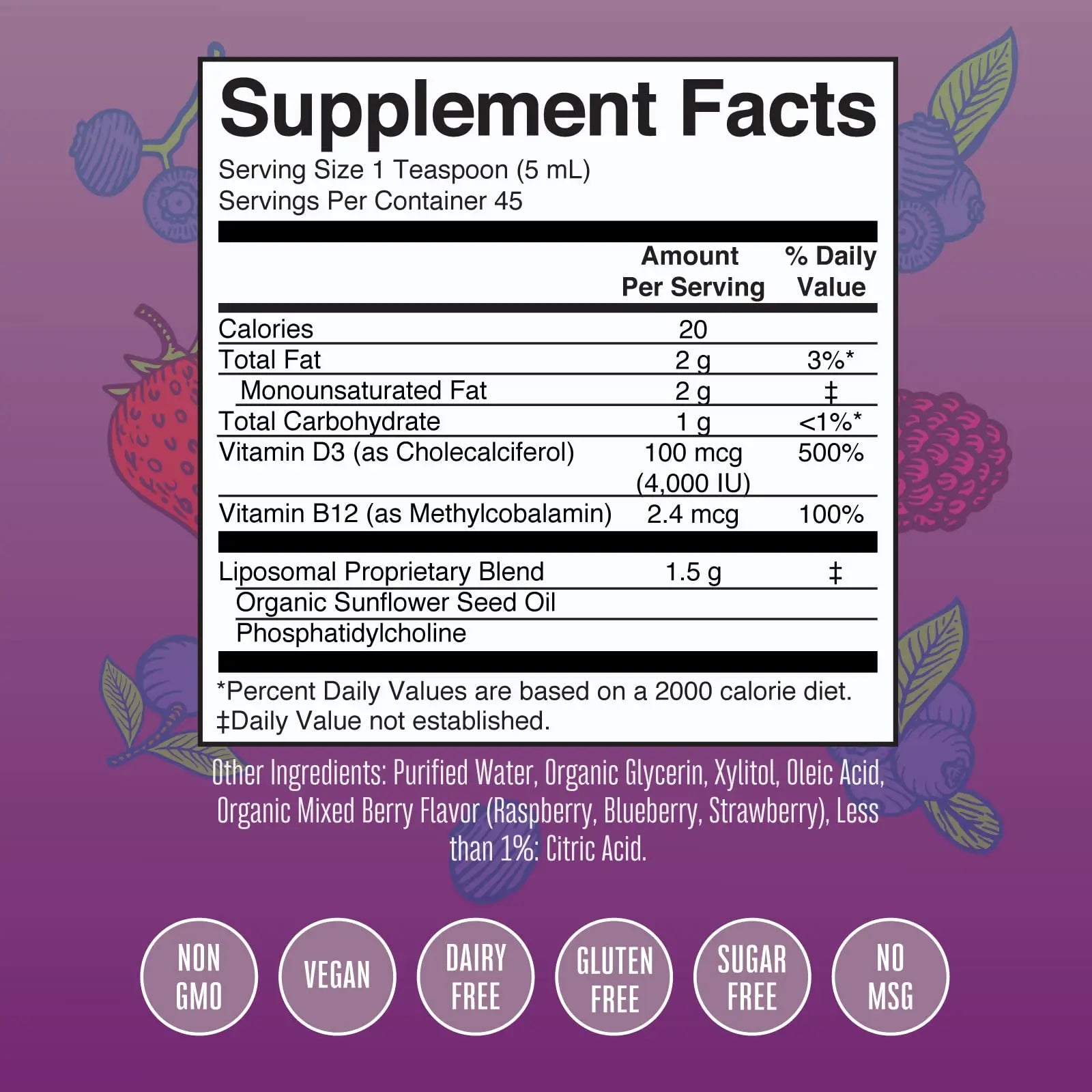 MaryRuth Organics Kids Multivitamin Liposomal (Strawberry Cherry & Vanilla) & Vitamin D3 Liposomal (Mixed Berry) Clean Label Project Verified MARYRUTH'SAu supplements