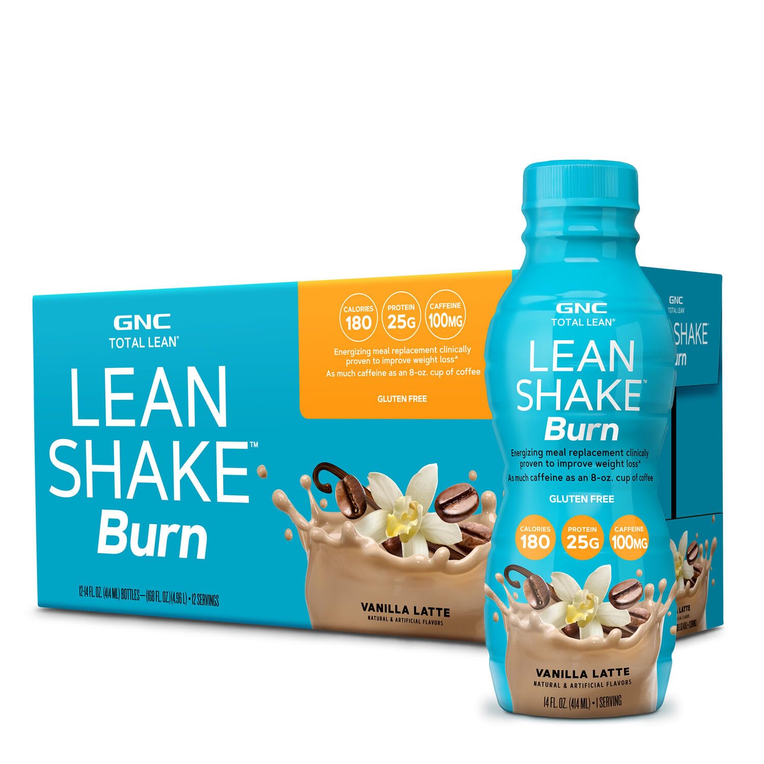 GNC Total Lean Lean Shake Burn - Vanilla Latte - 12 Bottles GNCAu supplements