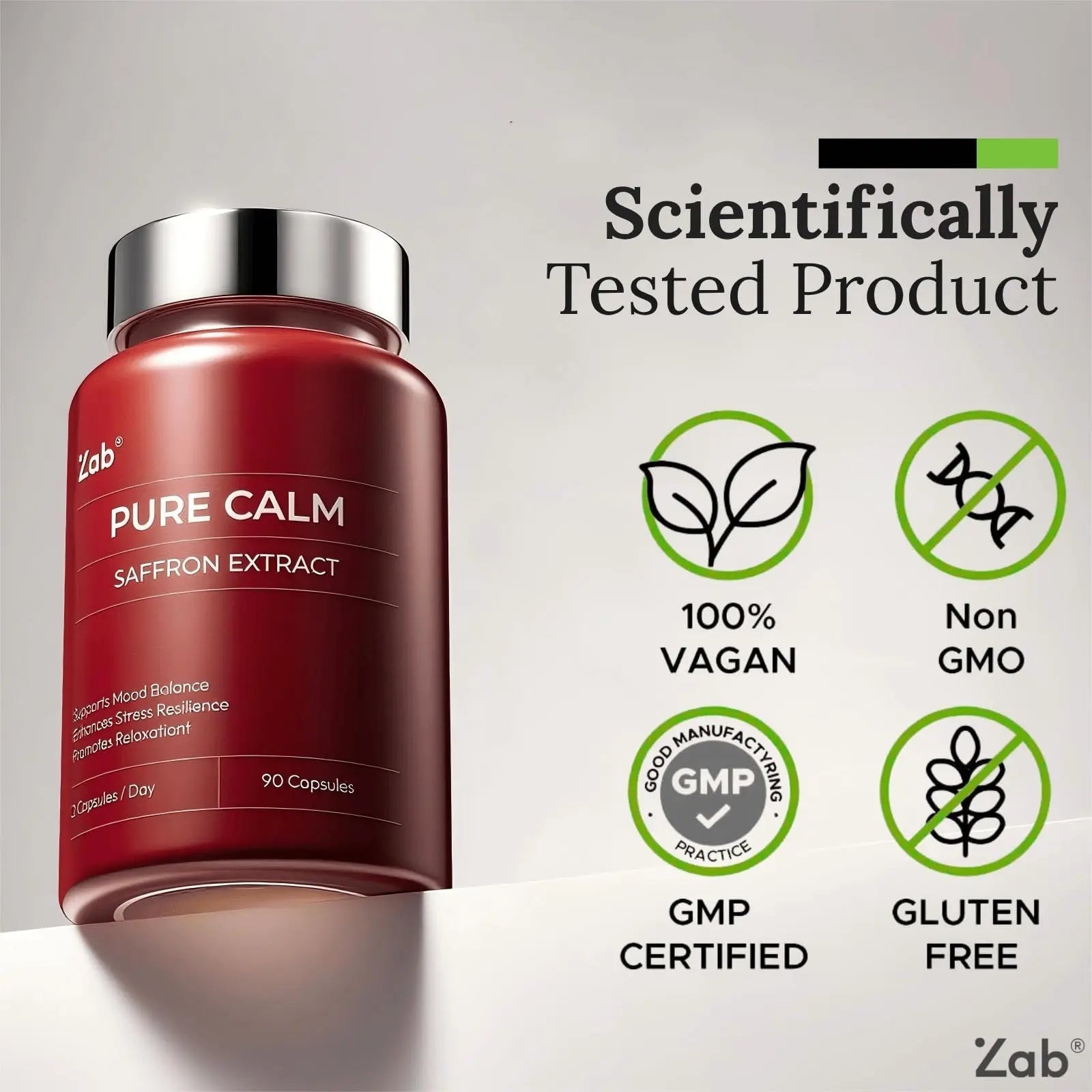 ZAB Saffron Supplements Gummies, Saffron & Rhodiola Rosea Extract Sugar-Free Supplement with Vitamin D3 & B6, Support Mood, Focus ZABAu supplements