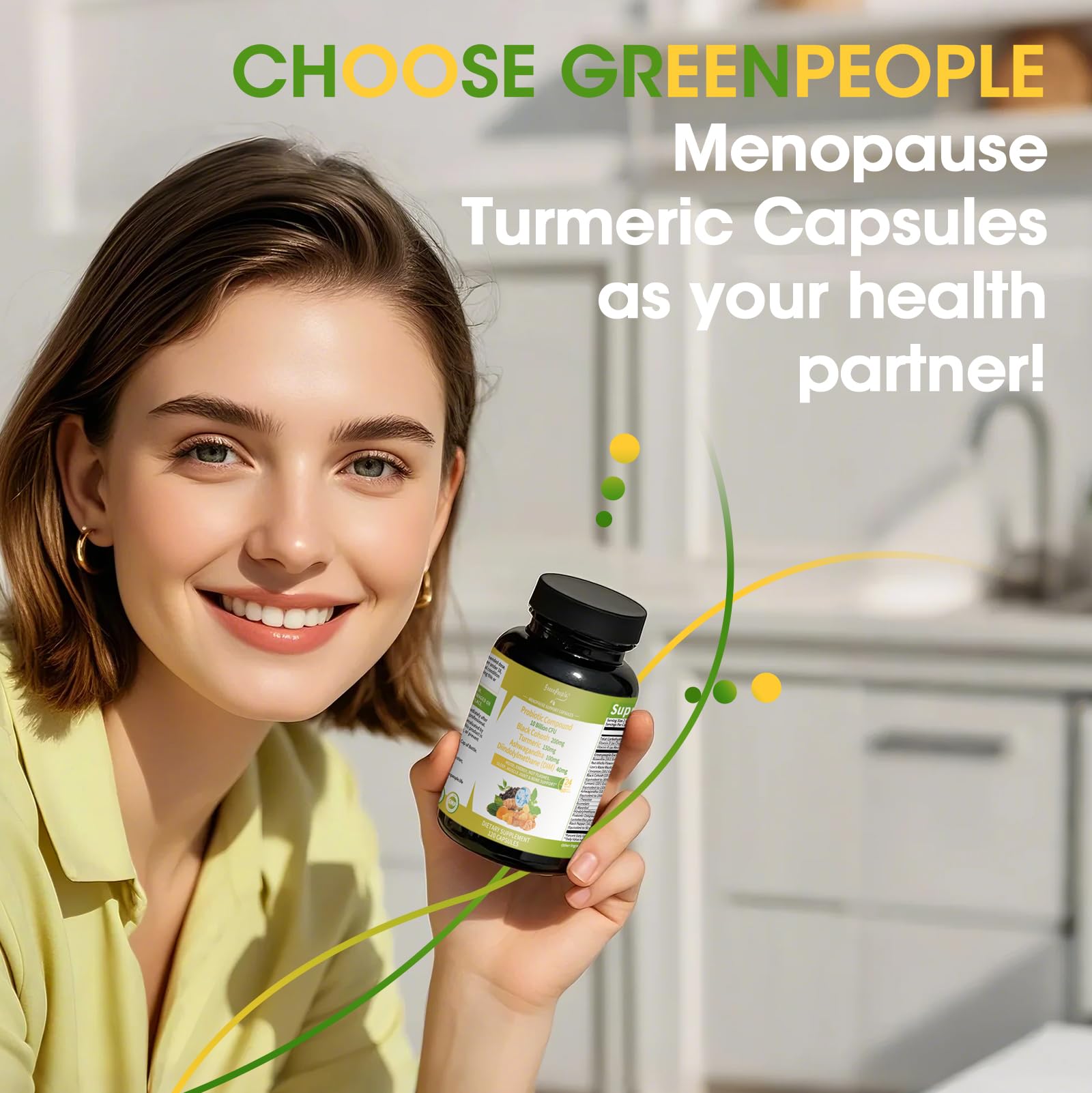 GREENPEOPLE Menopause Supplements for Women - Black Cohosh & Ashwagandha for Hot Flashes, Night Sweats, Mood Swings, Hormonal Balance Support,10 Billion CFU Probiotic - 120 Capsules Vegan Gluten-Free GREENPEOPLEAu supplements