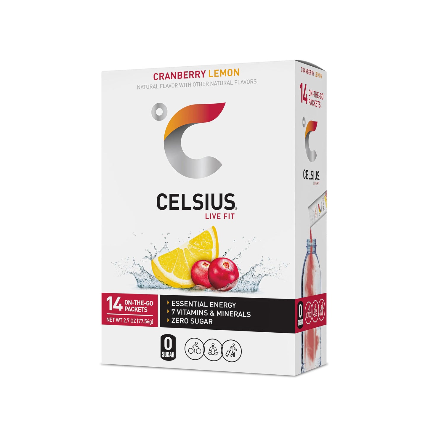CELSIUS On-the-Go Powder Stick Packs, Cranberry Lemon, 2.7 Ounce - 14 Count CELSIUSUS supplements