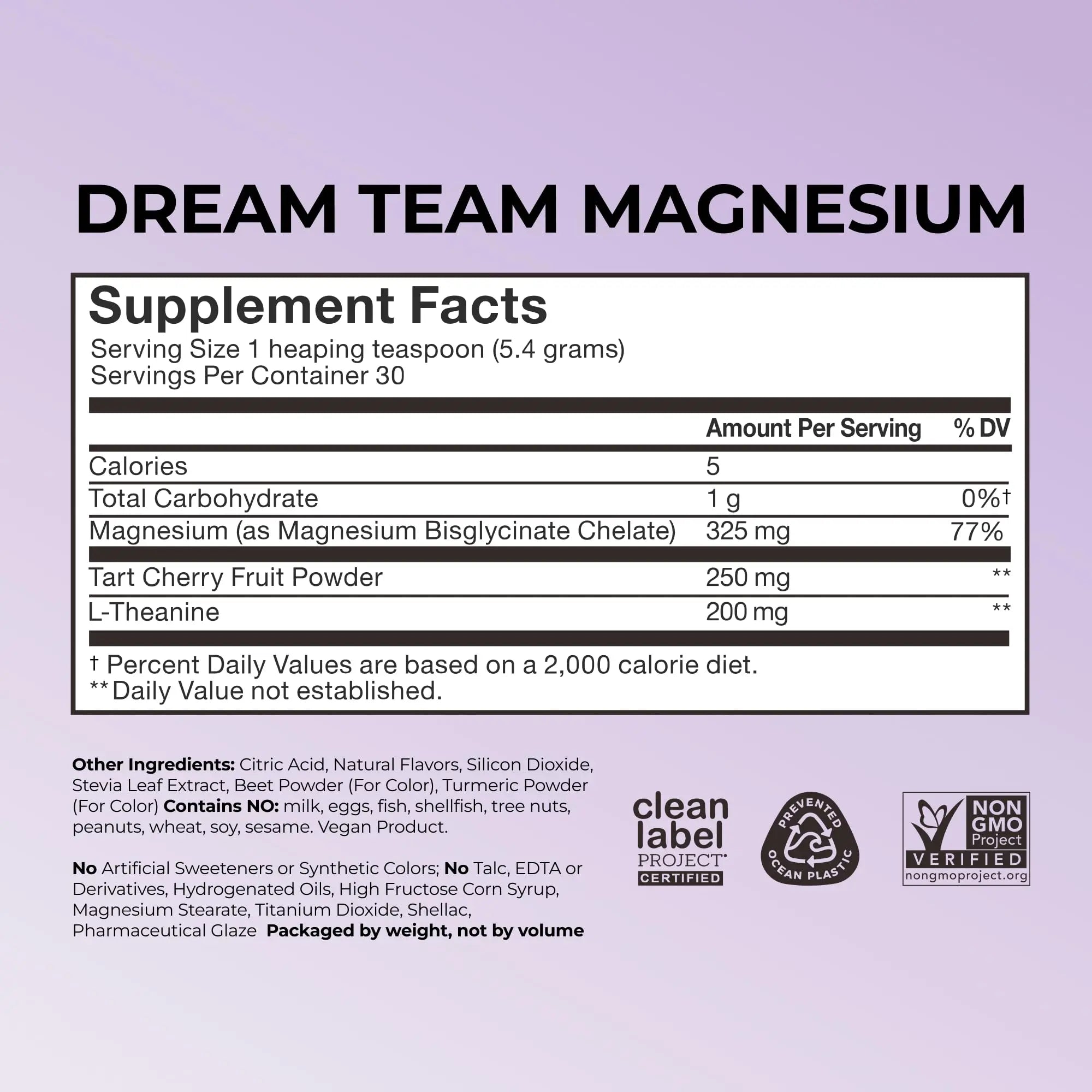 Hum Nutrition Dream Team Magnesium Bisglycinate Powder, L Theanine & Tart Cherry Magnesium Supplement Drink Mix, Support Rest, Relaxation & Sleep Routine, Gluten Free, Vegan, Cherry Lemon, 30 Servings HUMnz supplements