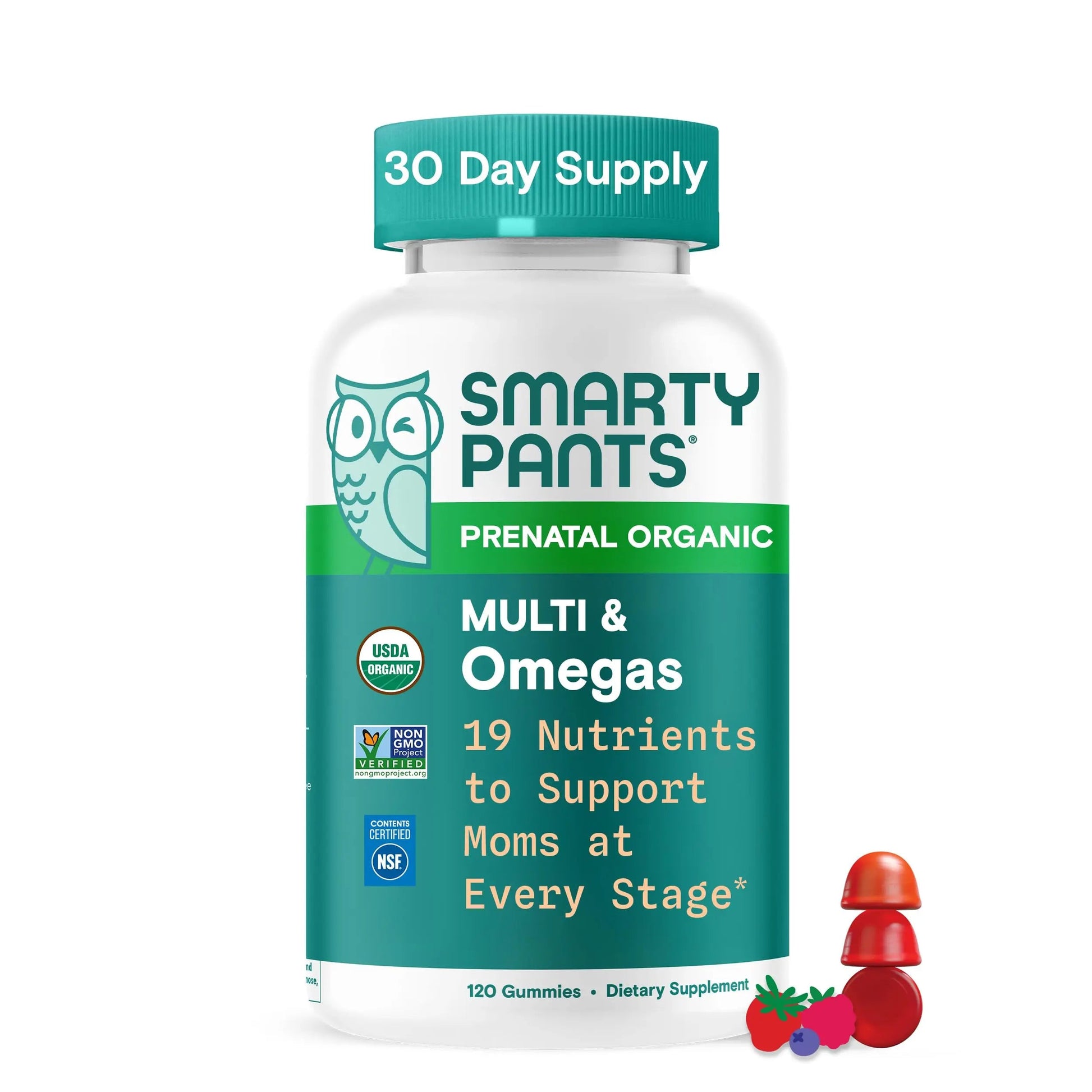 SmartyPants Organic Prenatal Vitamins for Women, Multivitamin Gummies: Biotin, Methylfolate, Omega 3 (ALA), Vitamin D3, C, Vitamin B12, B6, A, K2 & Zinc SmartyPantsAu supplements