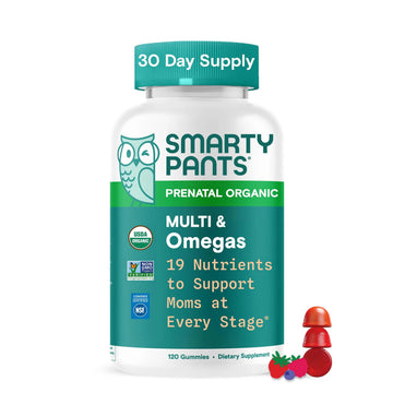 SmartyPants Organic Prenatal Vitamins for Women, Multivitamin Gummies: Biotin, Methylfolate, Omega 3 (ALA), Vitamin D3, C, Vitamin B12, B6, A, K2 & Zinc SmartyPantsAu supplements