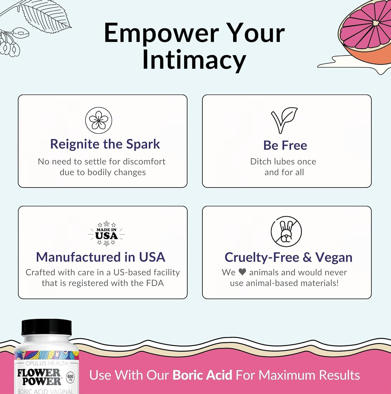 Flower Power ‘She Juicy’ Supplement for Vaginal Health | Slippery Elm Bark | Feminine Flower PowerAu supplements