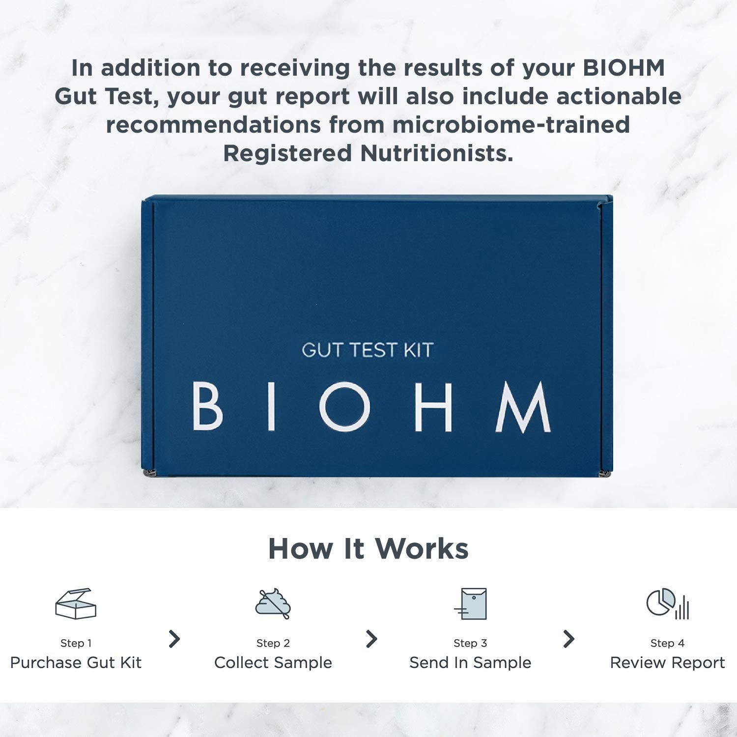 BIOHM Gut Health Test Kit for Microbiome and Digestive Health Analysis, Home Test Kit with Gut Score, Easy-to-Read Results and Actionable Recommendations BIOHMAu supplements
