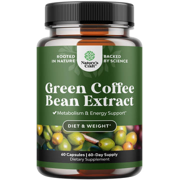 Pure Green Coffee Bean Extract - Super Energizing Green Coffee Extract with 50% Chlorogenic Natures CraftAu supplements