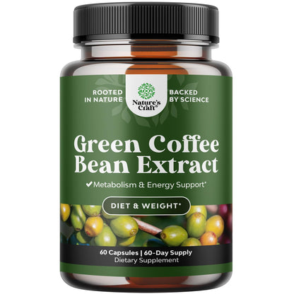 Pure Green Coffee Bean Extract - Super Energizing Green Coffee Extract with 50% Chlorogenic Natures CraftUS supplements