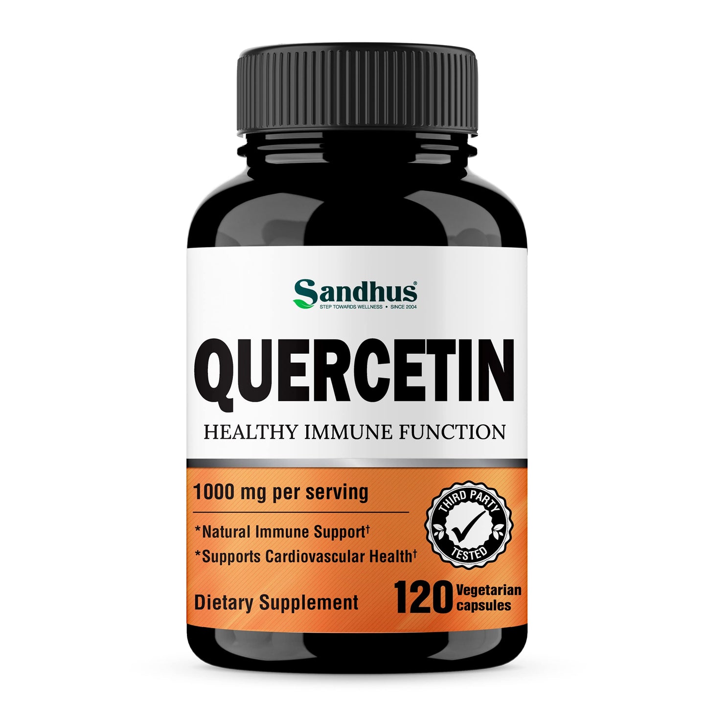 Sandhu's Quercetin 1000mg Per Serving 120 Count Vegetarian Capsules Bioflavonoids Sandhu'sUS supplements