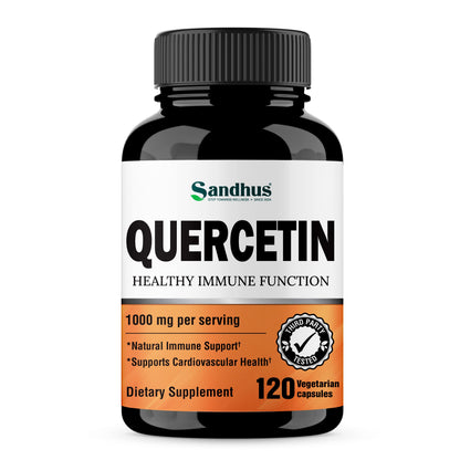 Sandhu's Quercetin 1000mg Per Serving 120 Count Vegetarian Capsules Bioflavonoids Sandhu'sUS supplements