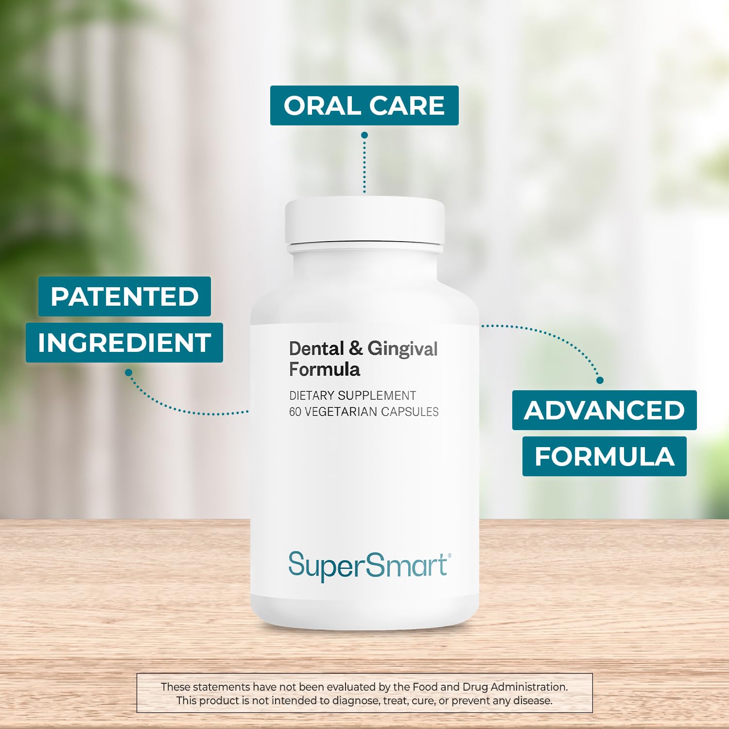 Supersmart - Dental & Gingival Formula (Patented) - Oral Care Supplement - with TEES-10 | Non-GMO & Vegan - 60 Vegetarian Capsules SupersmartAu supplements