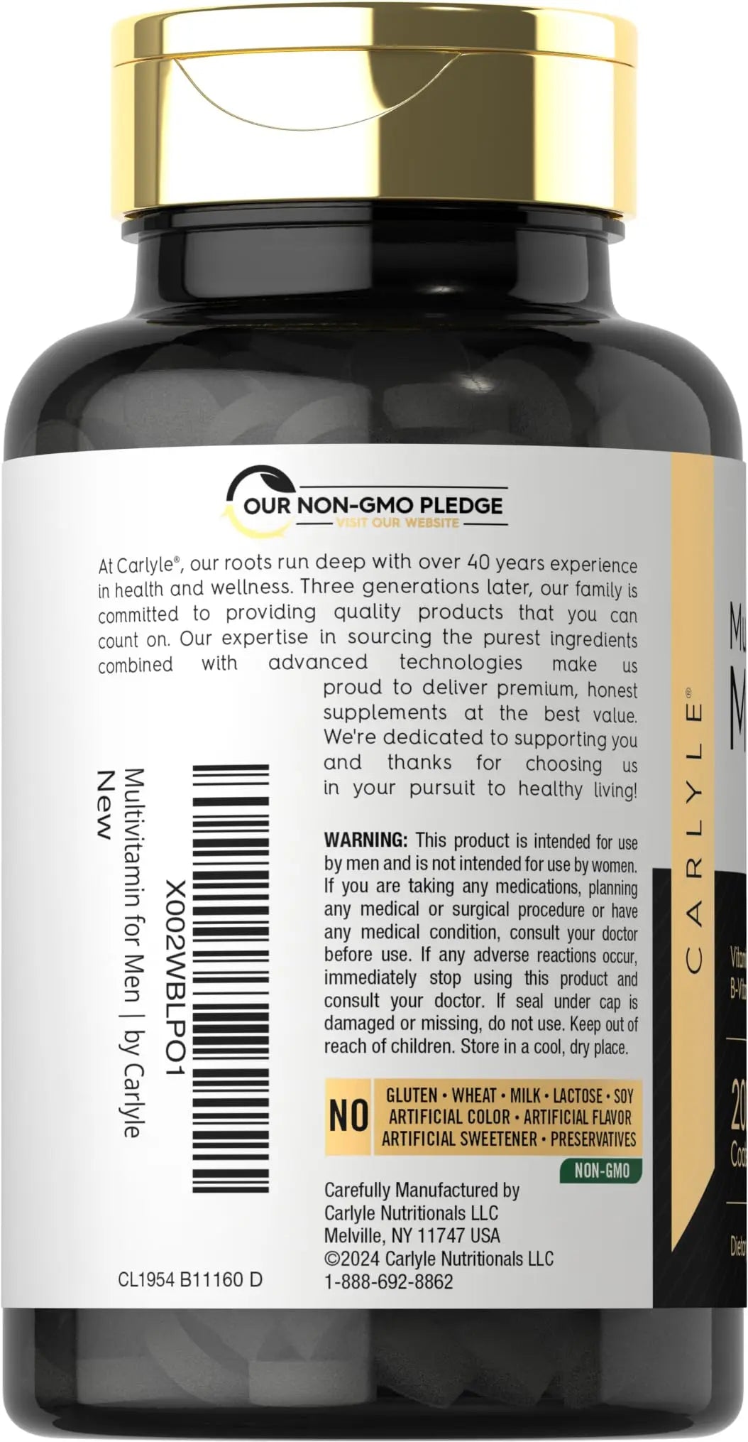 Carlyle Multivitamin for Men 50+ | 200 Count | with B Vitamins, Vitamin D, Magnesium & Zinc | Non-GMO, Gluten Free Supplement CarlyleAu supplements