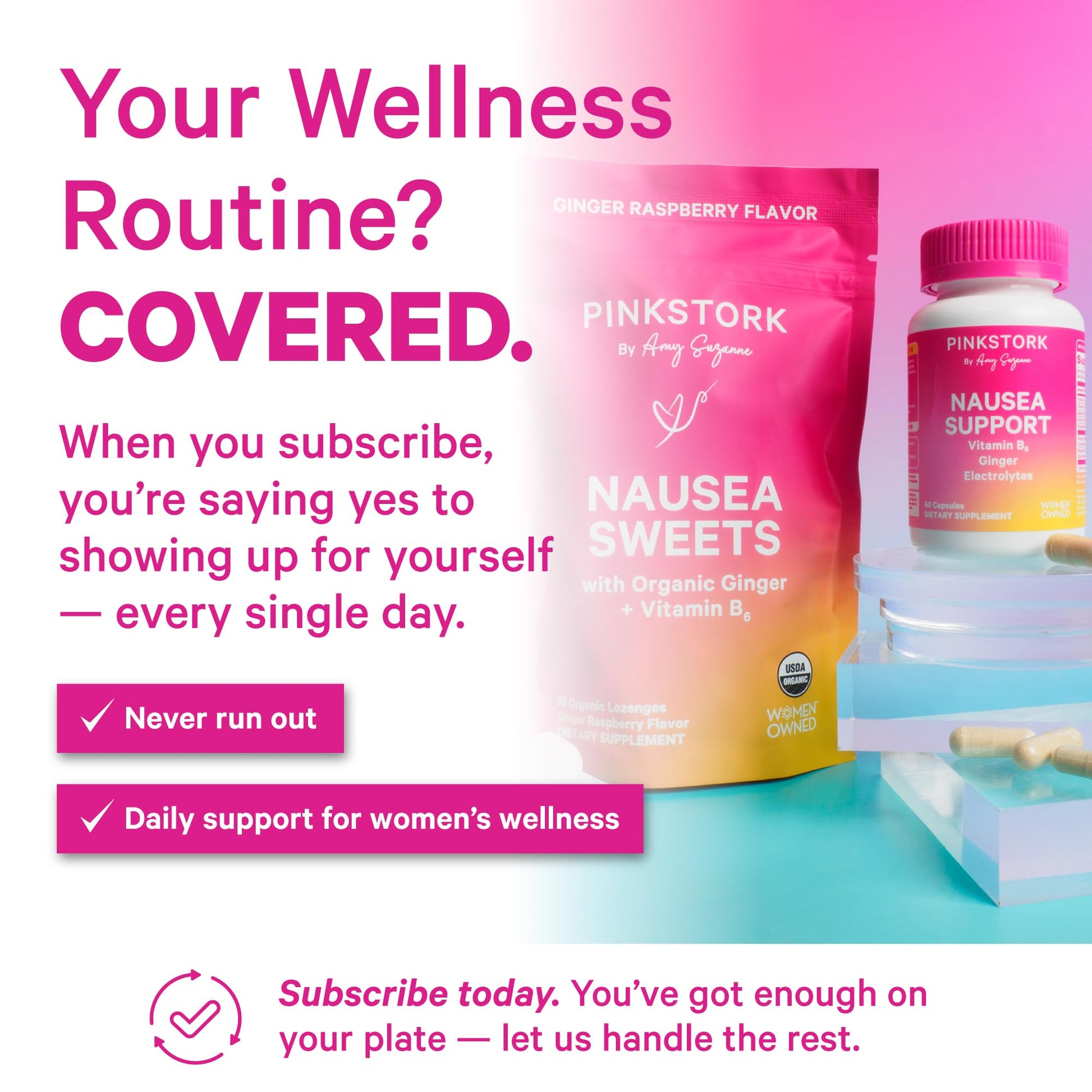 Pink Stork Organic Peppermint Sweets for Morning Sickness and Motion Sickness Support, Added Vitamin B6, 1st Trimester Pregnancy Must Haves - 30 Wrapped Peppermint Candies Pink StorkAu supplements