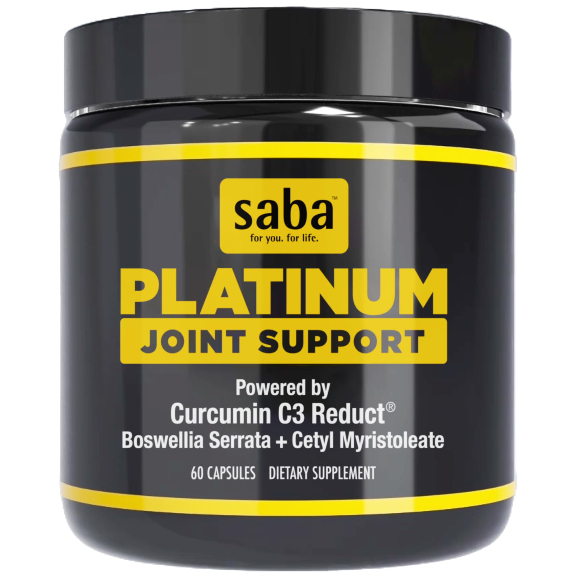 Saba Platinum Joint Support – High Absorption Curcumin C3 Reduct & Boswellia – Fast Acting Turmeric Supplement for Joint Pain Relief, Mobility & Healthy Inflammation Response – 60 Vegan Capsules SabaAu supplements