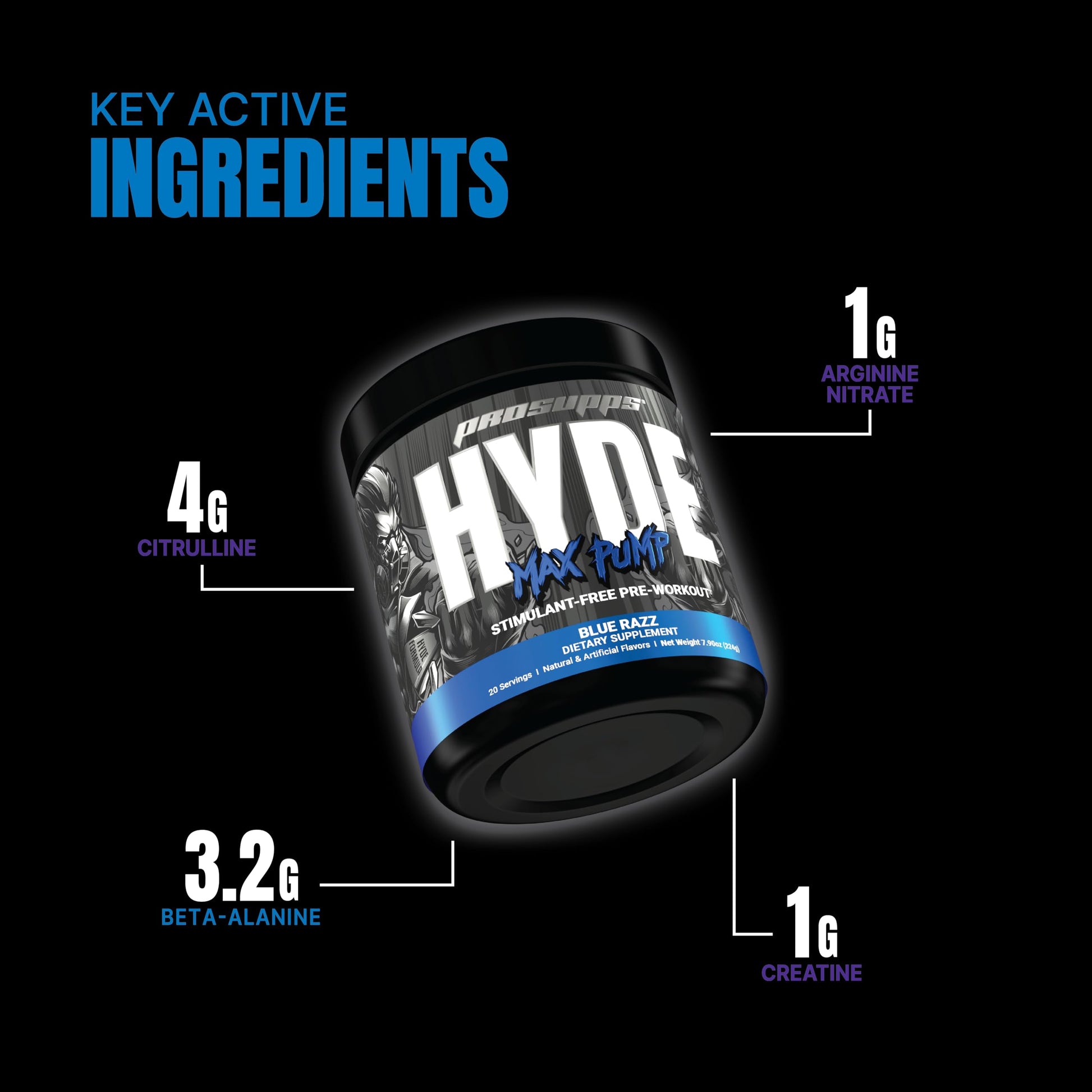 PROSUPPS Hyde Max Pump Pre Workout for Men and Women - Nitric Oxide Supplement PROSUPPSAu supplements