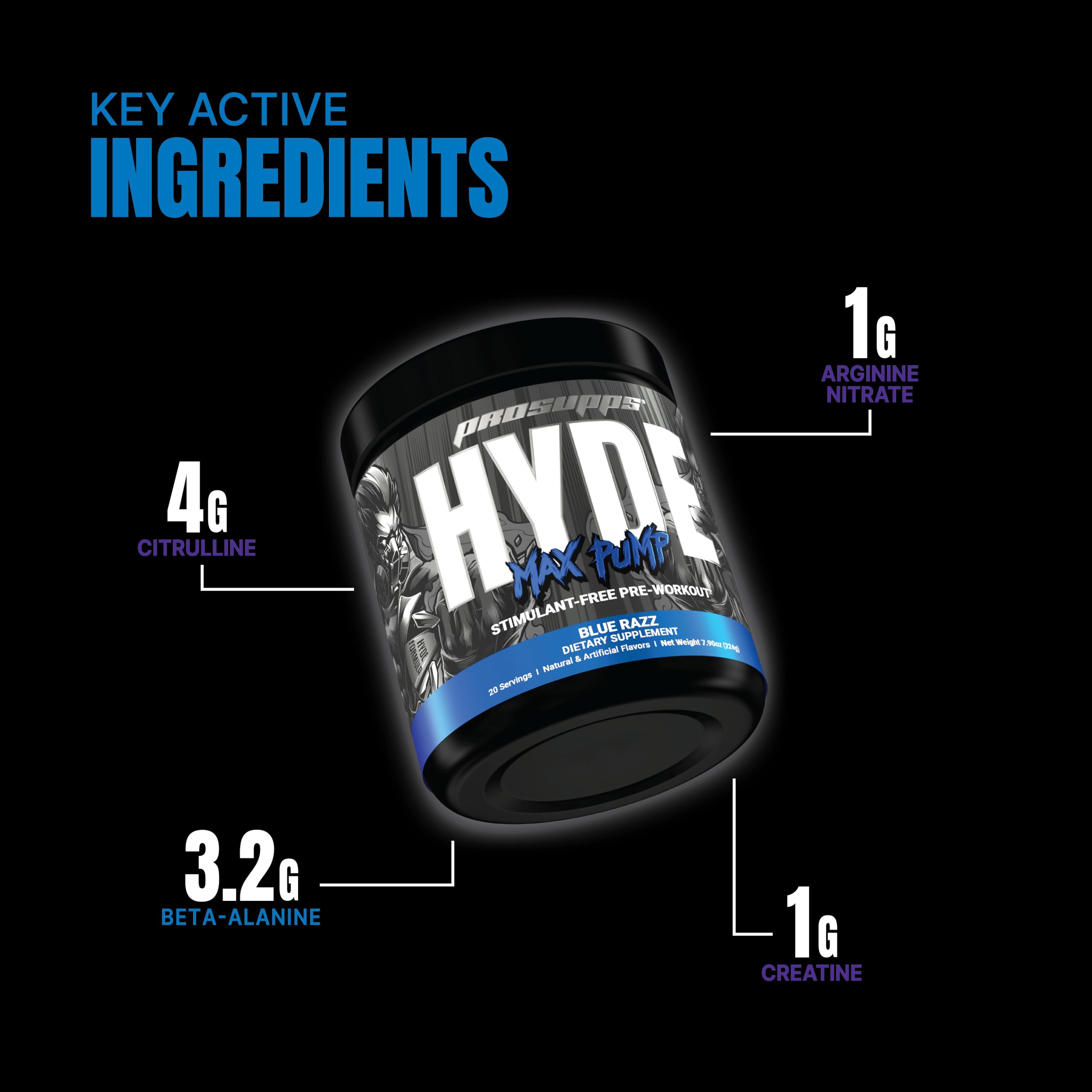 PROSUPPS Hyde Max Pump Pre Workout for Men and Women - Nitric Oxide Supplement PROSUPPSAu supplements