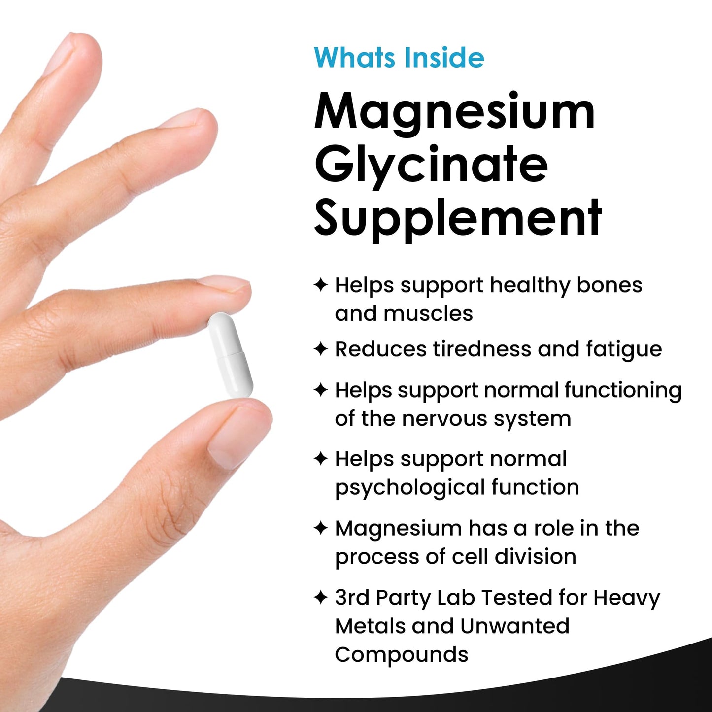 Magnesium Glycinate Supplements - 1040mg of Magnesium - 120 High Strength Capsules NEW LEAF PRODUCTSUS supplements