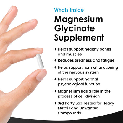 Magnesium Glycinate Supplements - 1040mg of Magnesium - 120 High Strength Capsules NEW LEAF PRODUCTSUS supplements