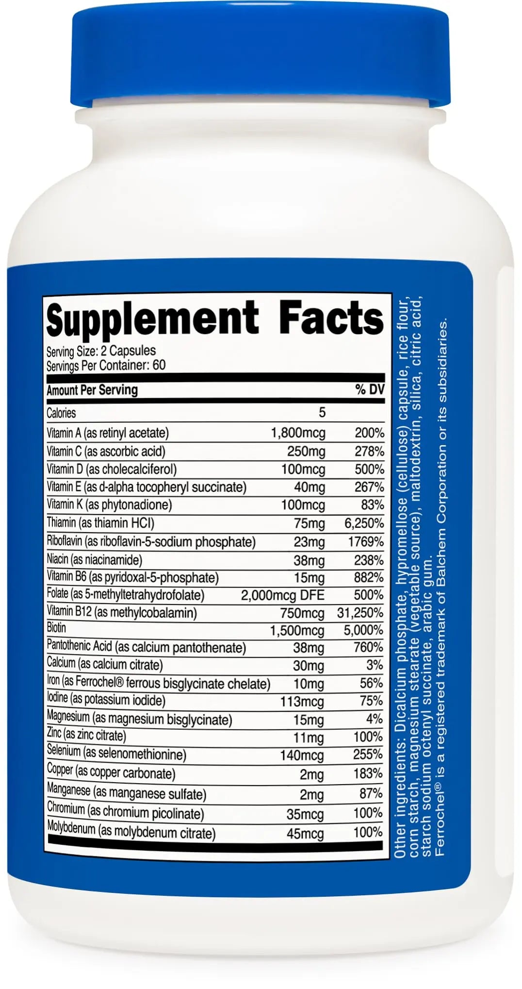 Nutricost Methylated Multivitamin 120 Capsules, 60 Servings - 23 Vitamin & Minerals Per Serving NutricostAu supplements