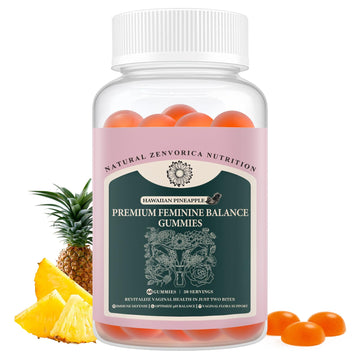 Zenvorica Premium Feminine Balance Gummies for Women - Hawaiian Pineapple pH Balance Probiotic Gummies for Odor and Flora Wellness, Immune Support, Vegan, 60 Count ZenvoricaAu supplements