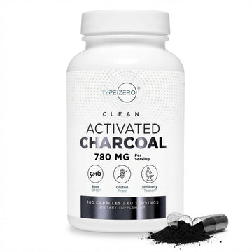 Type Zero Activated Charcoal Capsules (180 Count) - 60 Servings, 780mg Per Serving, from Coconut Shell, Non-GMO, Gluten-Free Type ZeroUS supplements