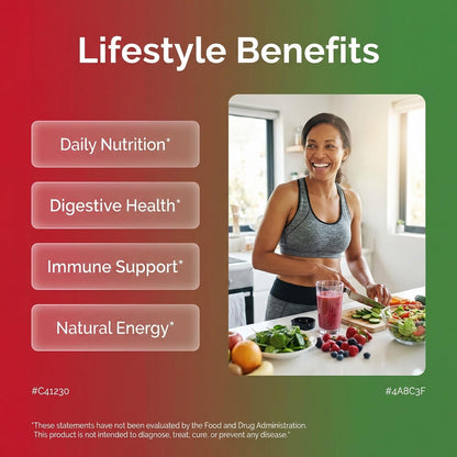 Clean Nutraceuticals Fruits and Veggies Supplement Reds & Green Superfood - Balance of Over 70 Fruit & Vegetable Supplements Capsules with Probiotics Prebiotics Clean NutraceuticalsUS supplements