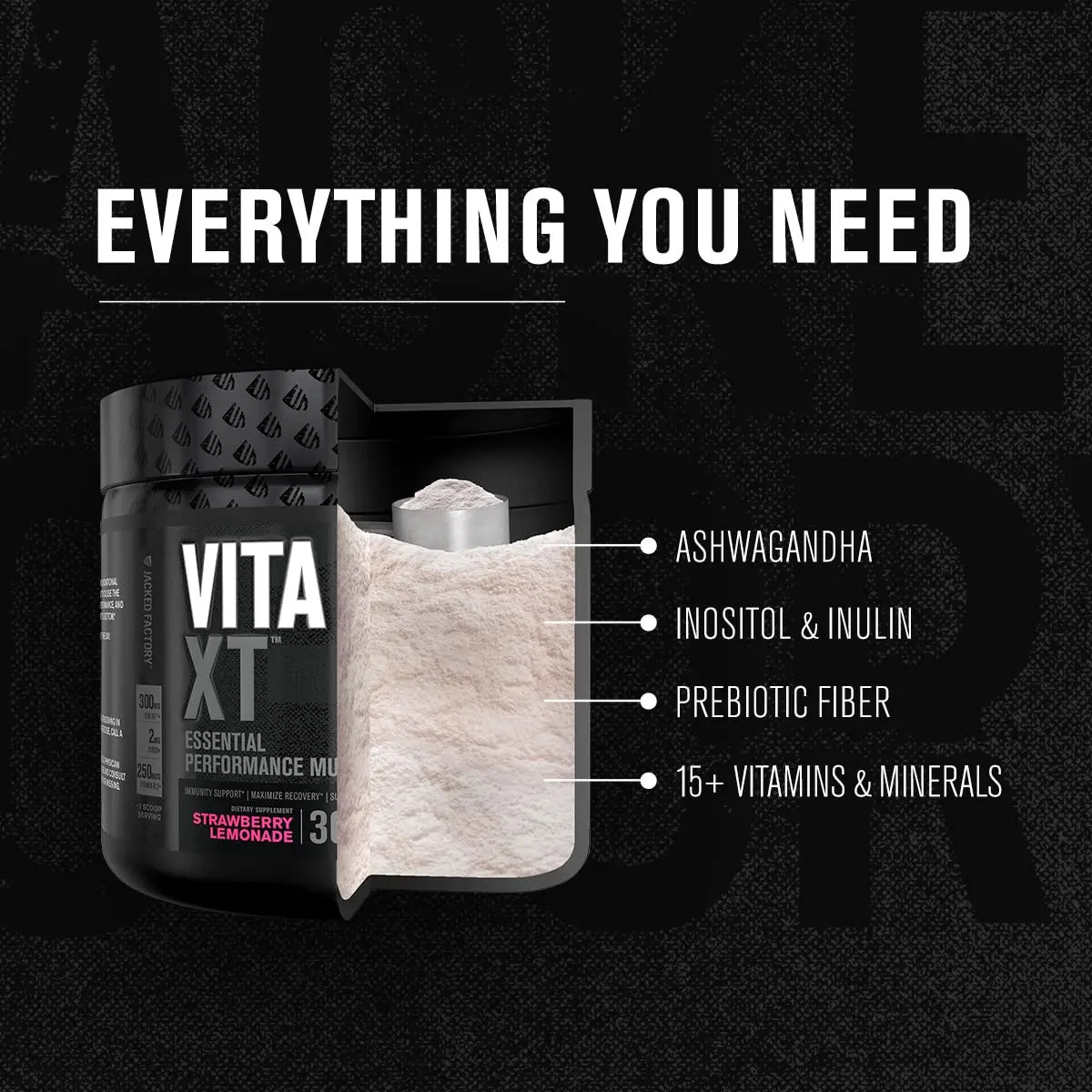 Jacked Factory Vita XT Performance Vitamin Powder - Daily Multivitamin Powder for Men with KSM-66 Ashwagandha, Prebiotic Fiber Jacked FactoryAu supplements