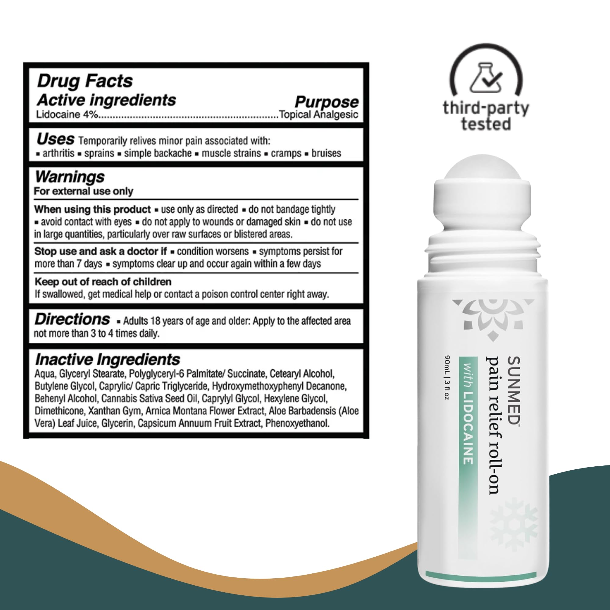 SUNMED Lidocaine 4% Roll-On Pain Relief – Targeted Topical Hemp Oil Extract for Muscle, Joint & Discomfort Relief – Portable Recovery Solution for Athletes – Quick Numbing Action, 3oz SUNMEDAu supplements