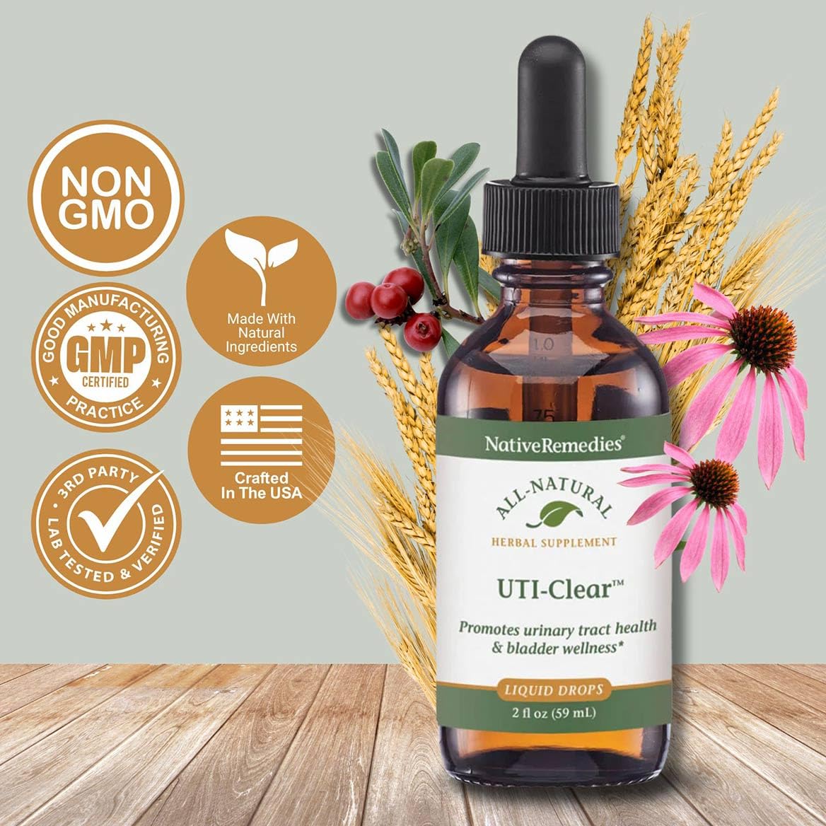 Native Remedies UTI-Clear for Urinary Tract and Bladder Health, 59 ml Native RemediesAu supplements