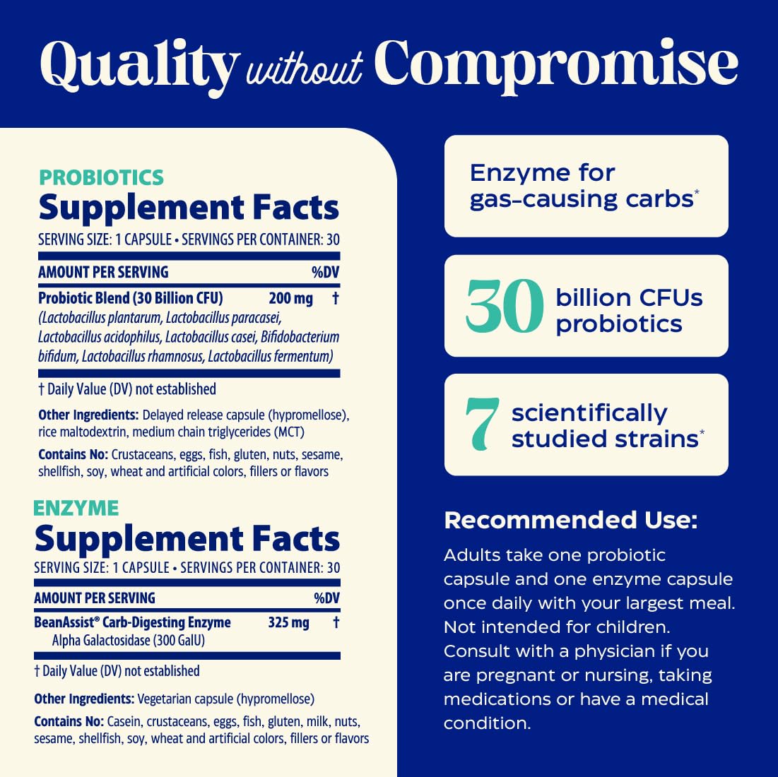 Enzymedica Dinner Duo for Gas & Bloating – Probiotics + Digestive Enzyme Packets for Occasional Gas, 30B CFU of 7 Live Strains, Vegetarian – 30 Daily Packs EnzymedicaAu supplements