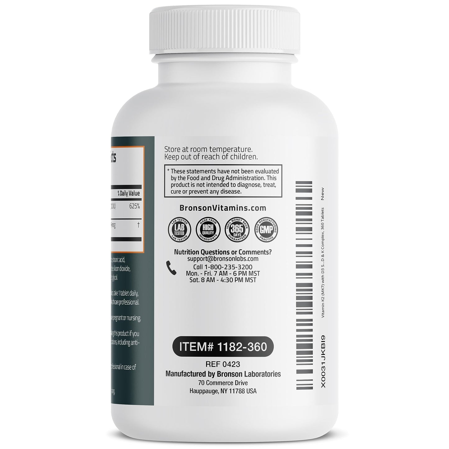 Bronson Basics Vitamin K2 D3 (MK7) Supplement Non-GMO Formula 5000IU (125 mcg) BronsonUS supplements